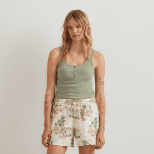 Women’s Ribbed Henley Tank