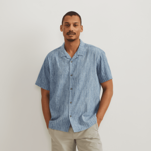 Men’s Novelty Camp Shirt- Indigo
