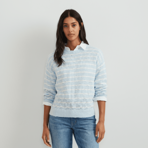 Women’s Slub Stripe Crew Neck Sweater